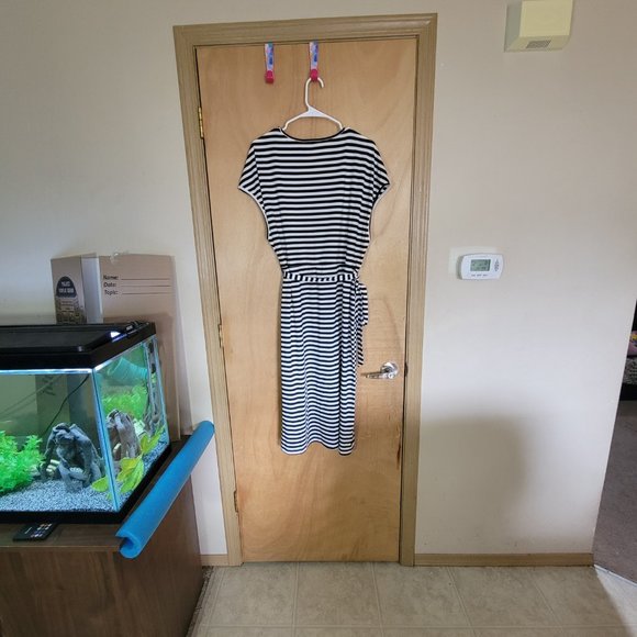 Shein Curve 4XL Dress Tulip Hem Black White Stripe - Picture 6 of 6